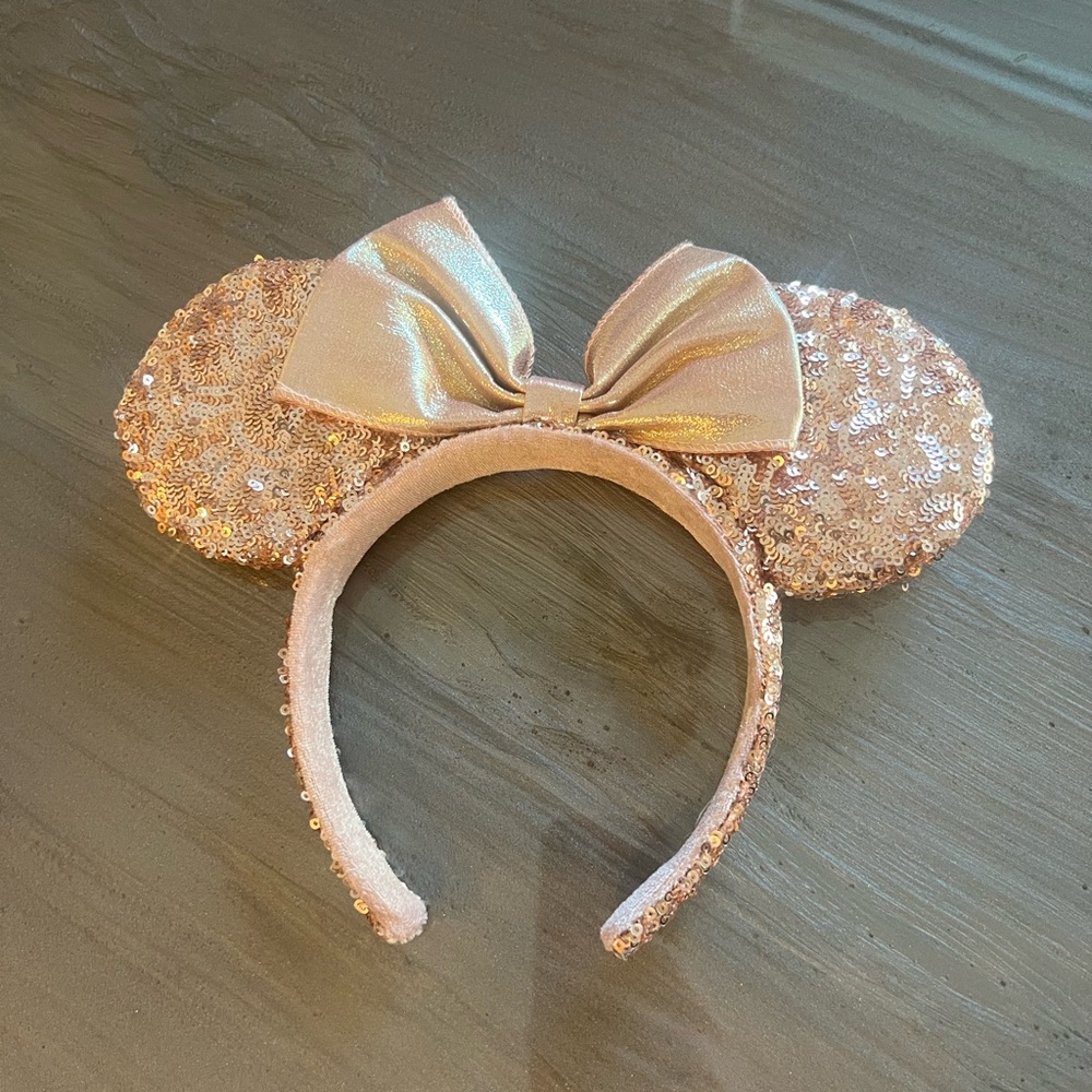 Sparkling Rose Gold Sequin Mouse Ears Headband- Disney